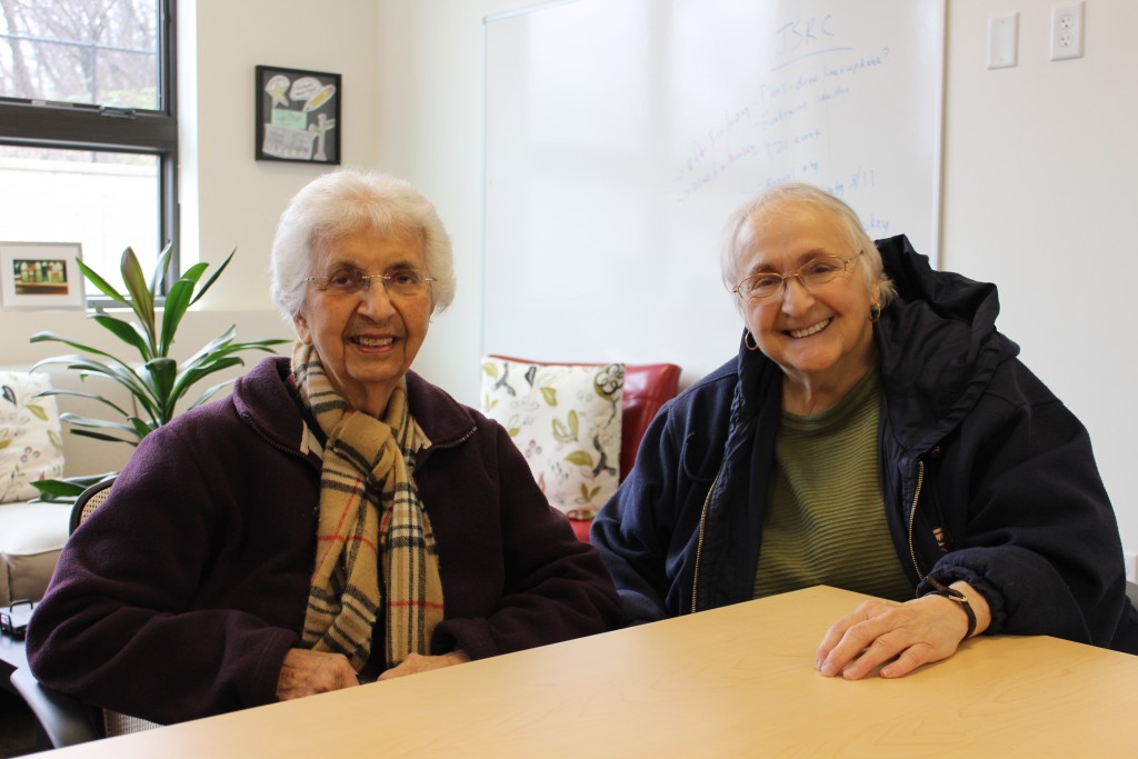 Dorothy and Theresa sitting at a table